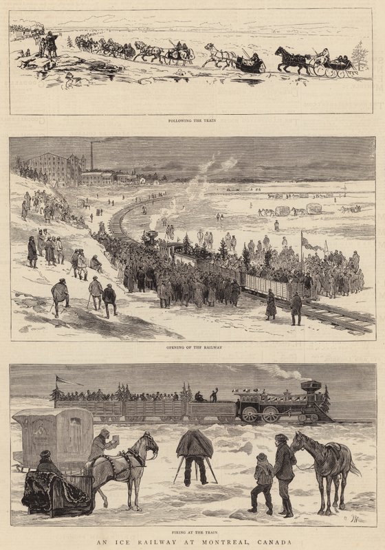 Un ferrocarril de hielo en Montreal, Canadá de Joseph Nash