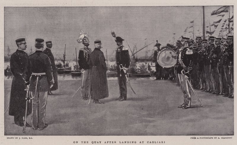 En el muelle después de desembarcar en Cagliari de Joseph Nash