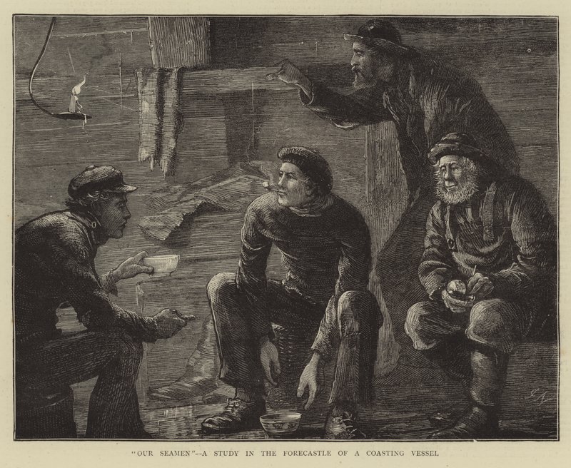 Nuestros marineros, un estudio en el castillo de proa de un buque costero de Joseph Nash