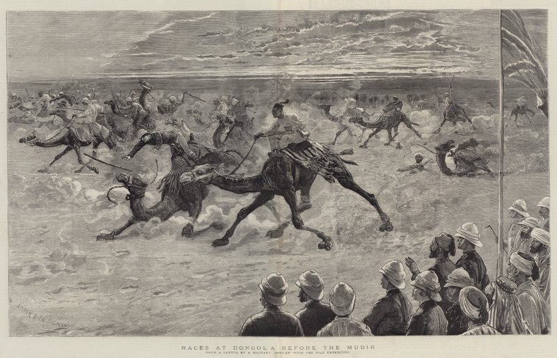 Carreras en Dongola ante el Mudir de Joseph Nash