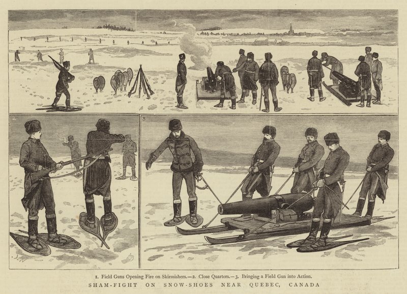 Simulacro de combate con raquetas de nieve cerca de Quebec, Canadá de Joseph Nash