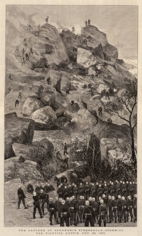 La Captura del Bastión de Sekukuni, asaltando el Koppie de Combate, 28 de noviembre de 1879 de Joseph Nash