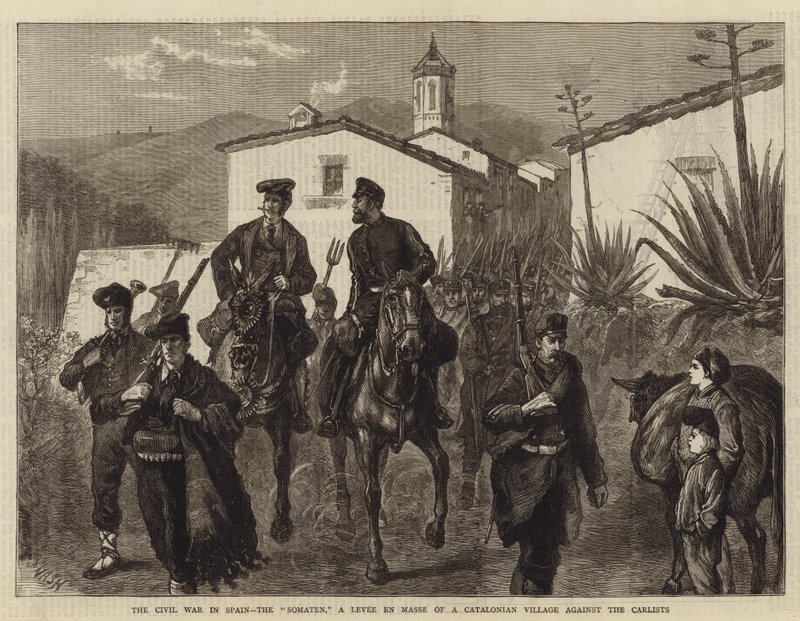 La Guerra Civil en España, el Somatén, una Leva en Masa de un Pueblo Catalán contra los Carlistas de Joseph Nash