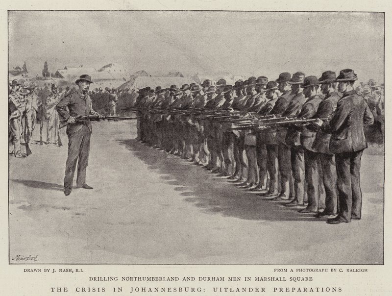 La crisis en Johannesburgo, preparativos de los Uitlander de Joseph Nash
