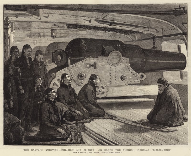 La Cuestión Oriental, Religión y Ciencia, a bordo del acorazado turco Messoudieh de Joseph Nash