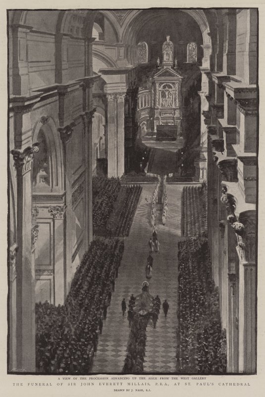 El Funeral de Sir John Everett Millais, PRA, en la Catedral de San Pablo de Joseph Nash