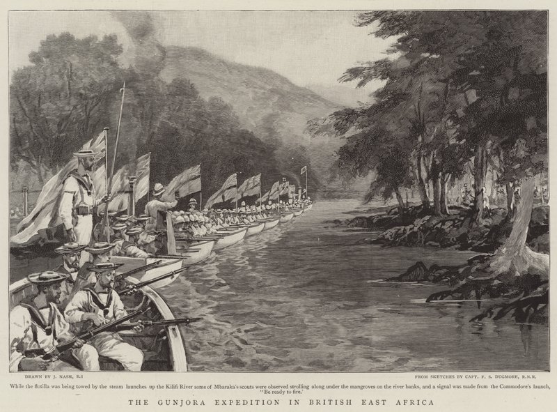 La expedición Gunjora en África Oriental Británica de Joseph Nash