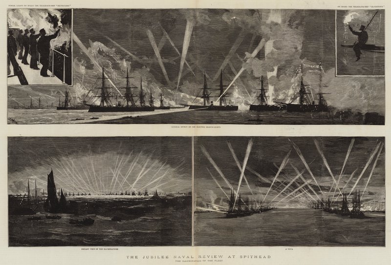 La revisión naval del Jubileo en Spithead de Joseph Nash