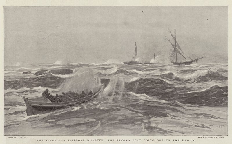 El desastre del bote salvavidas de Kingstown, el segundo bote saliendo al rescate de Joseph Nash