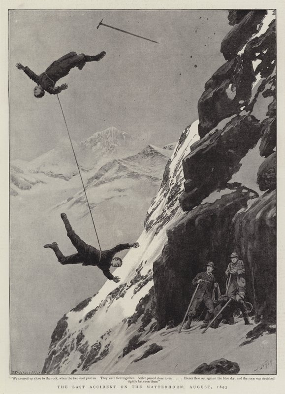 El último accidente en el Matterhorn, agosto de 1893 de Joseph Nash