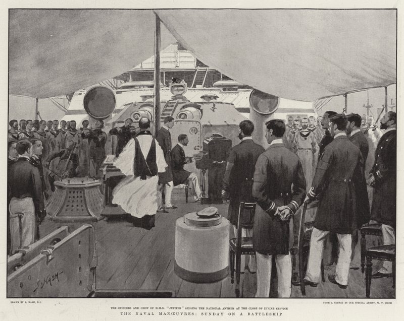 Las maniobras navales, domingo en un acorazado de Joseph Nash