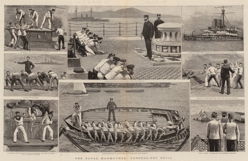 Las maniobras navales, ejercicio de red de torpedos de Joseph Nash