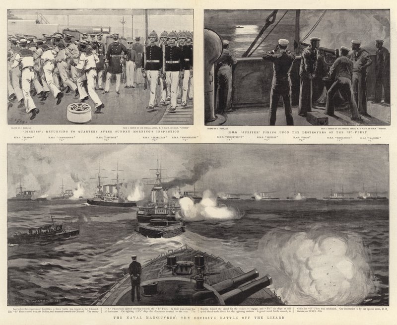 Las maniobras navales, la batalla decisiva frente a Lizard de Joseph Nash