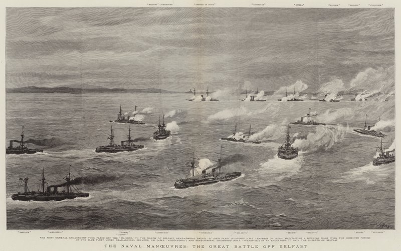 Las Maniobras Navales, la Gran Batalla frente a Belfast de Joseph Nash