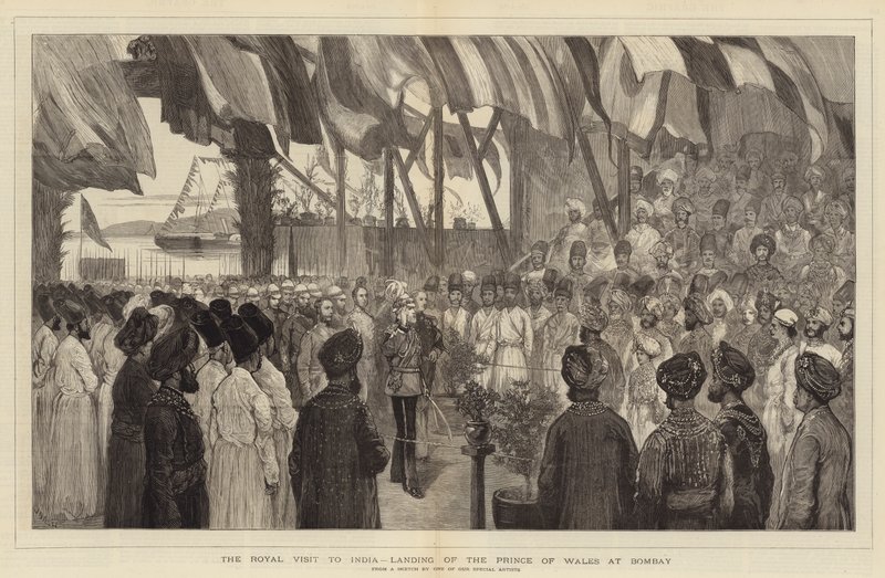 La Visita Real a la India, Desembarco del Príncipe de Gales en Bombay de Joseph Nash