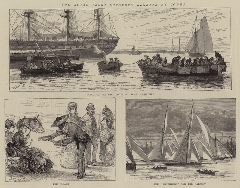 La regata del Royal Yacht Squadron en Cowes de Joseph Nash