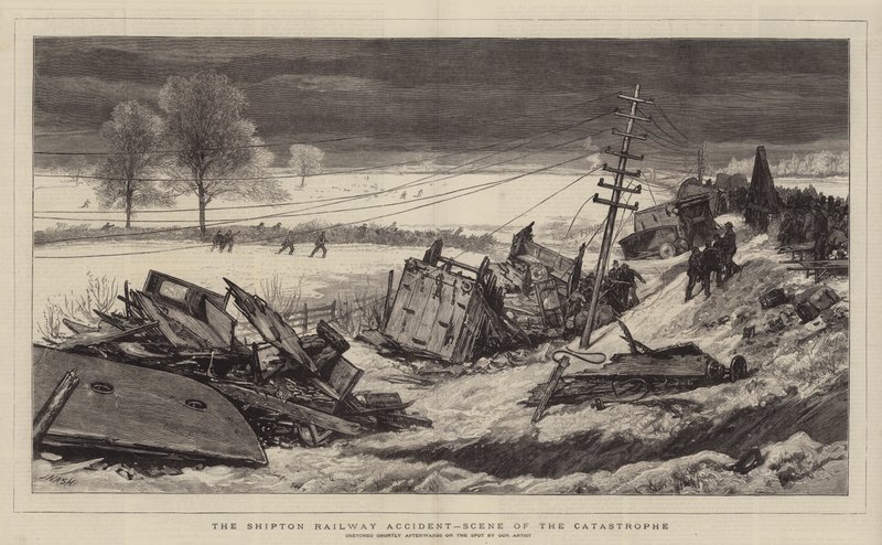 El accidente ferroviario de Shipton, escena de la catástrofe de Joseph Nash