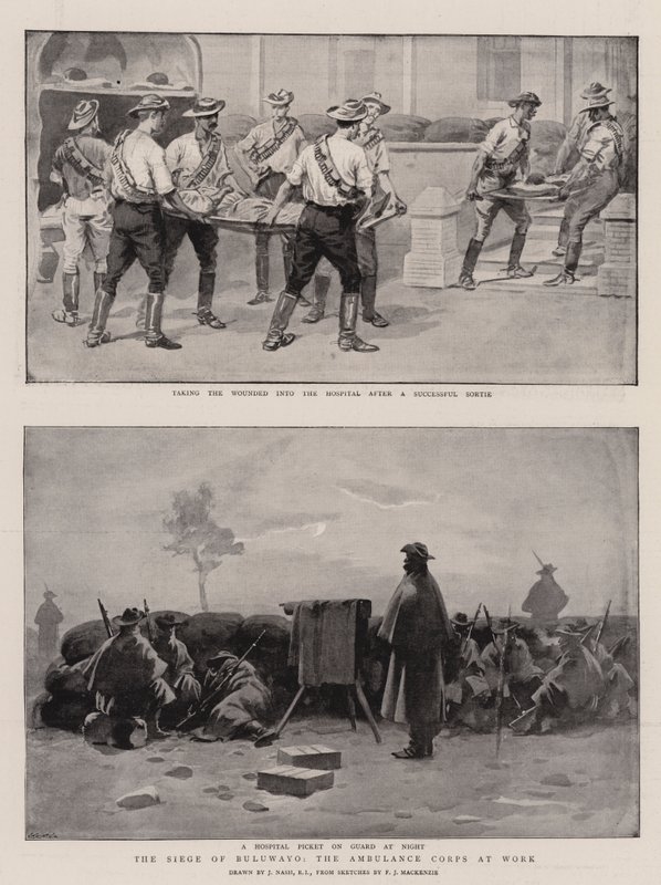 El Sitio de Bulawayo, el Cuerpo de Ambulancias en acción de Joseph Nash