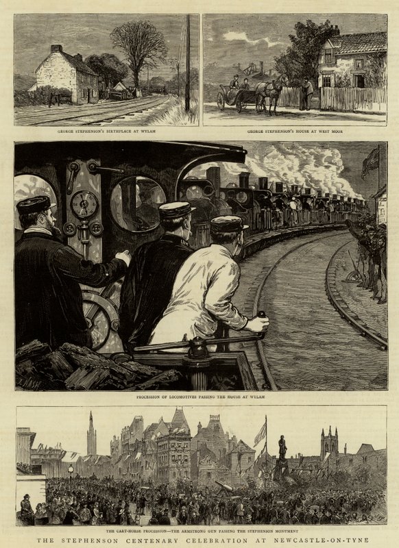 La celebración del centenario de Stephenson en Newcastle-on-Tyne de Joseph Nash