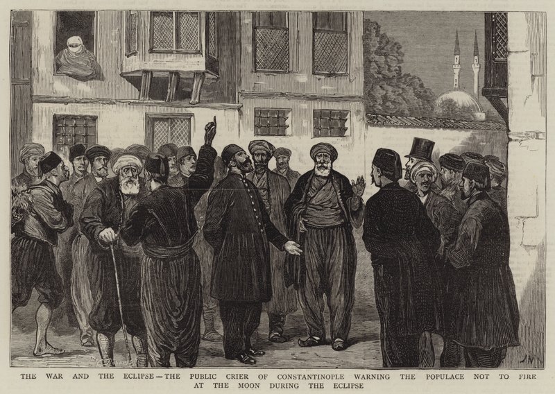La guerra y el eclipse, el pregonero de Constantinopla advirtiendo a la población que no dispare a la luna durante el eclipse de Joseph Nash
