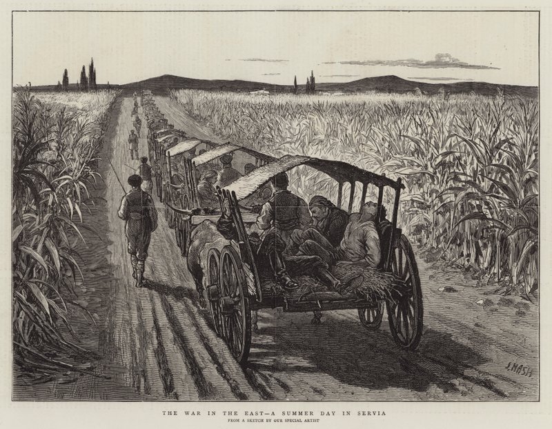 La guerra en el Este, un día de verano en Serbia de Joseph Nash