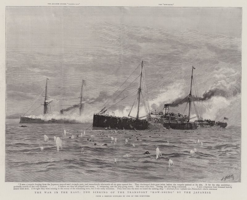La guerra en el Este, el hundimiento del transporte Kow-Shing por los japoneses de Joseph Nash