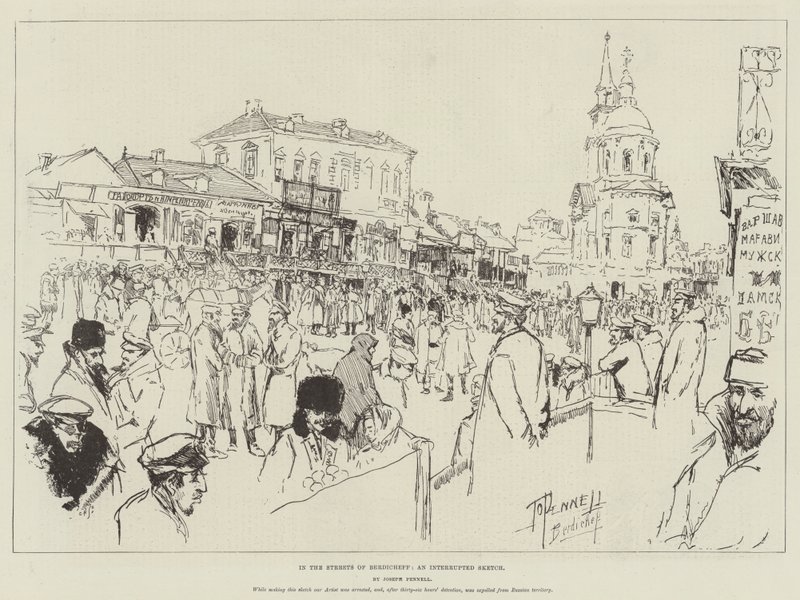 En las Calles de Berdicheff, un Boceto Interrumpido de Joseph Pennell