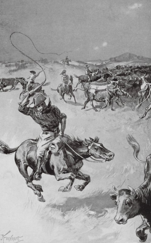 Ganadería en Queensland (litografía) de Joseph (after) Finnemore