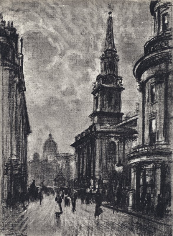 Calle Duncannon, desde Charing Cross de Joseph (after) Pennell