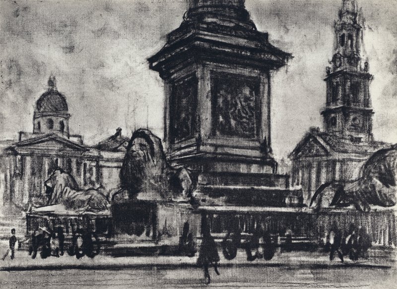 Leones, Trafalgar Square de Joseph (after) Pennell