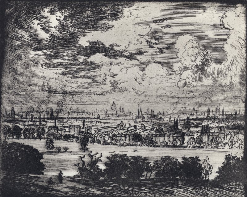 Londres, sobre Hampstead de Joseph (after) Pennell