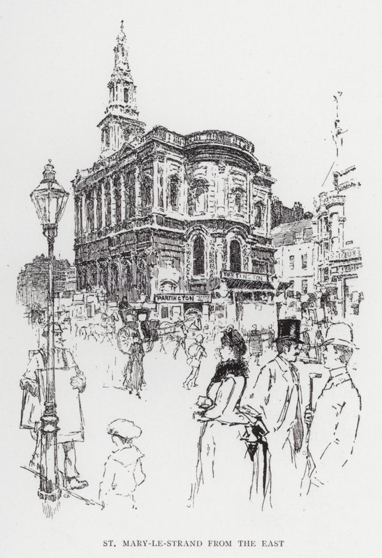 St Mary-le-Strand desde el Este de Joseph (after) Pennell