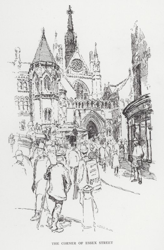 La Esquina de Essex Street de Joseph (after) Pennell