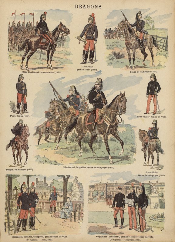 Dragones del ejército francés de Joseph Charles (after) Beuzon