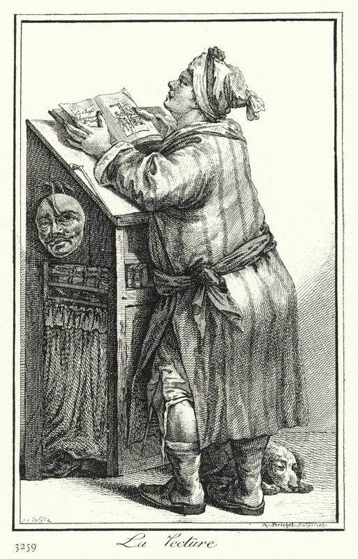 Lectura (grabado) de Joseph Franz von (after) Goez