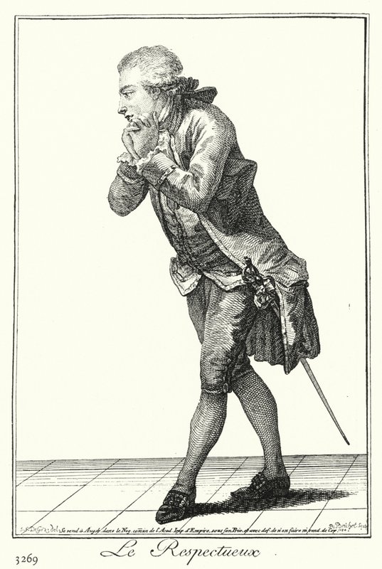 El hombre respetuoso (grabado) de Joseph Franz von (after) Goez