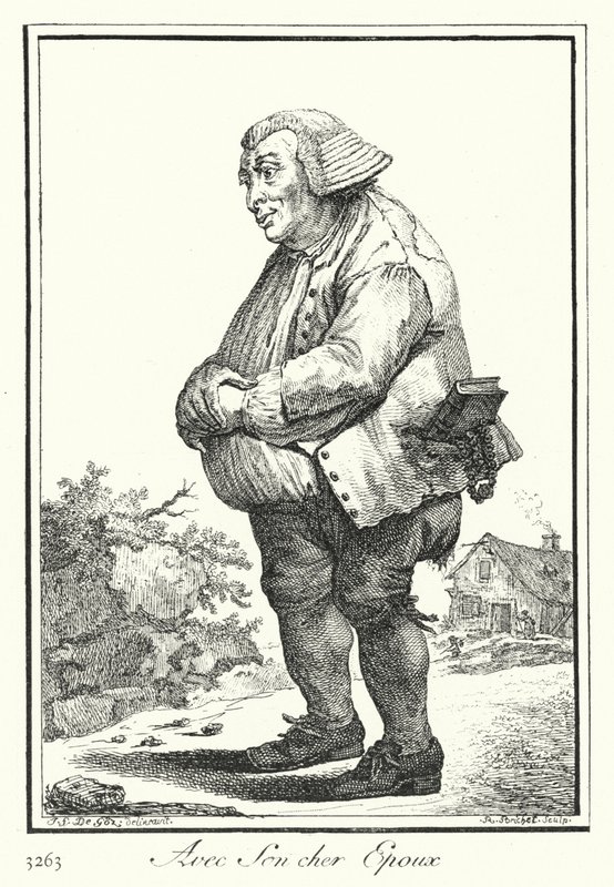 Con su querido esposo (grabado) de Joseph Franz von (after) Goez