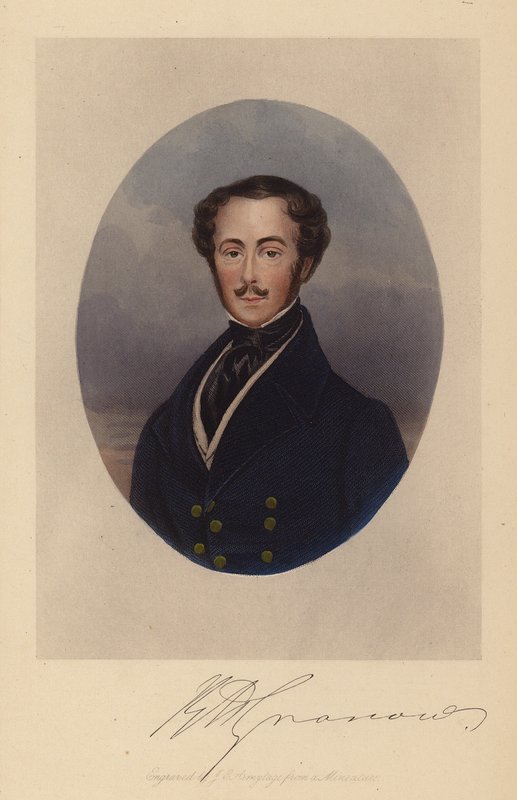Rees Howell Gronow, o Capitán Gronow (grabado coloreado) de Joseph Grego