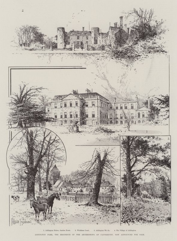 Addington Park, la residencia de los arzobispos de Canterbury, ahora anunciada para la venta de Joseph Holland Tringham