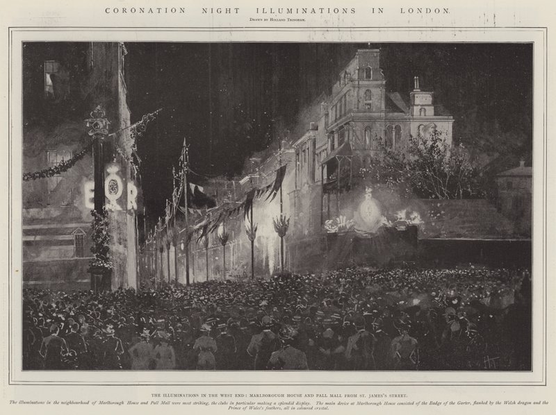 Iluminaciones de la Noche de Coronación en Londres de Joseph Holland Tringham