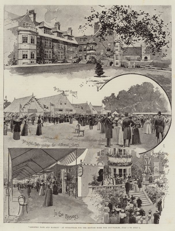 Feria y mercado en Streatham para el British Home for Incurables, 3 al 5 de julio de Joseph Holland Tringham