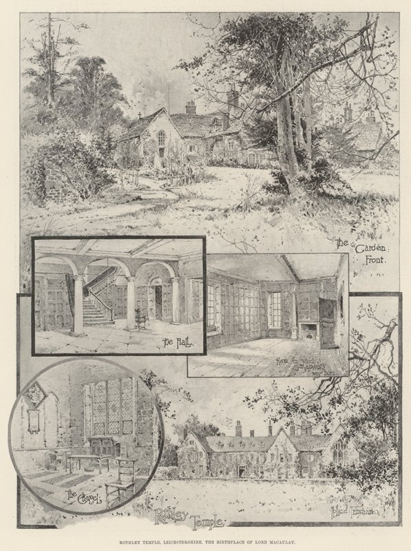 Templo de Rothley, Leicestershire, el lugar de nacimiento de Lord Macaulay de Joseph Holland Tringham