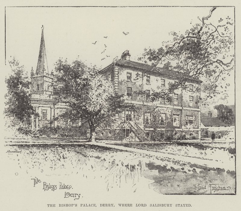 El Palacio del Obispo, Derry, donde se hospedó Lord Salisbury de Joseph Holland Tringham