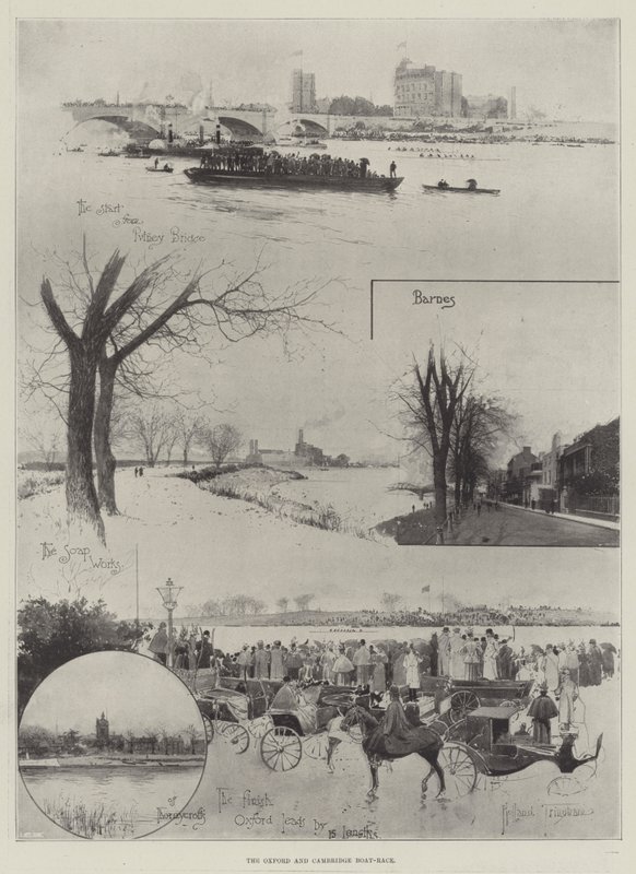 La carrera de botes de Oxford y Cambridge de Joseph Holland Tringham