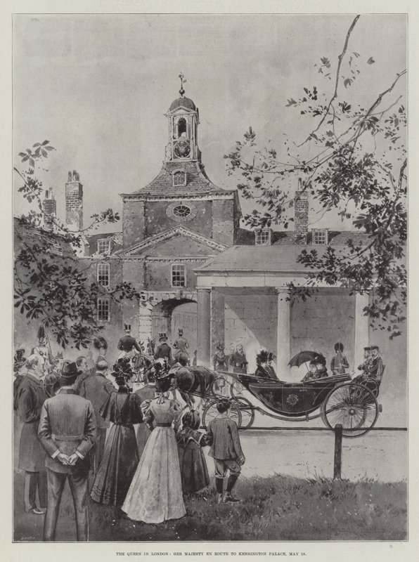 La reina en Londres, Su Majestad en ruta hacia el Palacio de Kensington, 15 de mayo de Joseph Holland Tringham