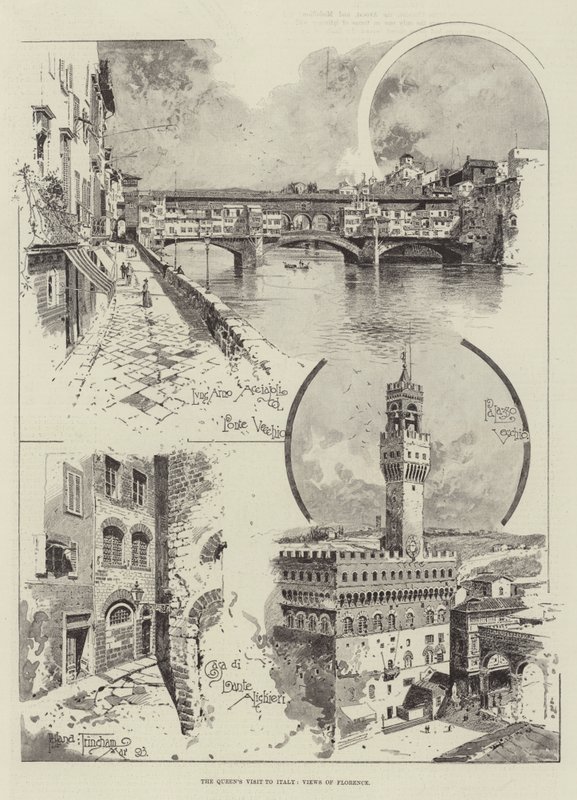 La visita de la Reina a Italia, vistas de Florencia de Joseph Holland Tringham