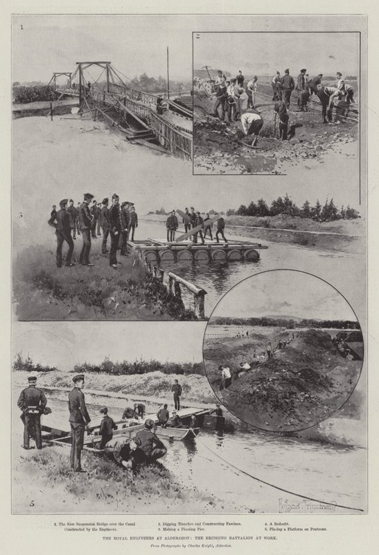 Los Ingenieros Reales en Aldershot, el batallón de puentes en acción de Joseph Holland Tringham