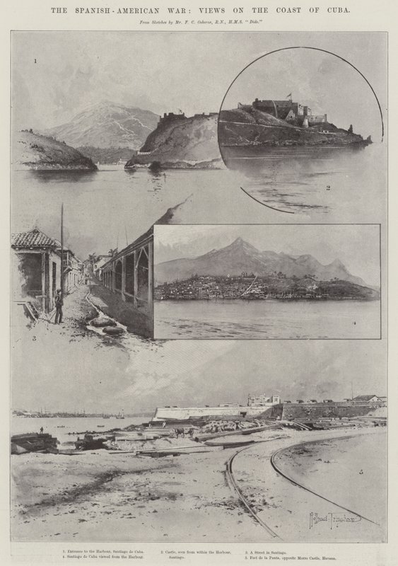 La guerra hispanoamericana, vistas en la costa de Cuba de Joseph Holland Tringham