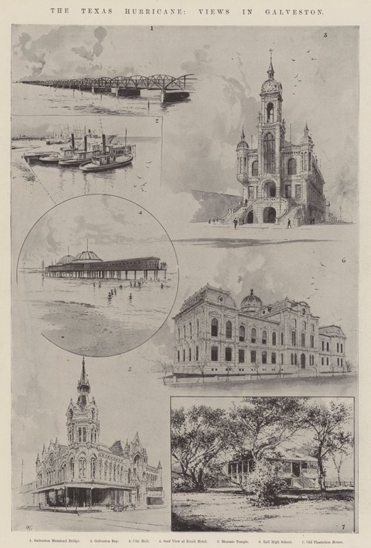 El huracán de Texas, vistas en Galveston de Joseph Holland Tringham