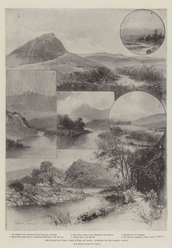 La guerra del Transvaal, algunos ríos de Natal, vislumbres de la colonia jardín de Joseph Holland Tringham